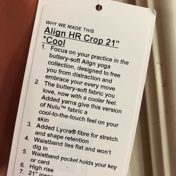 NEW Lululemon Align Crop 21" Cool Rustic Coral - Picture 3 of 11